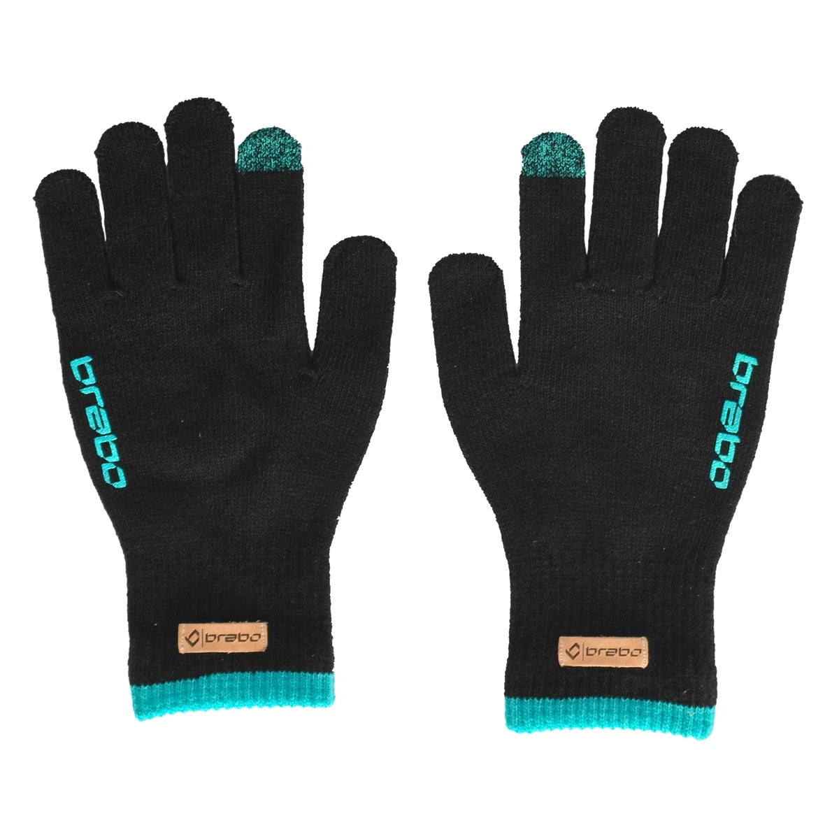 Brabo Wintergloves Swipe Black-Cyan 08