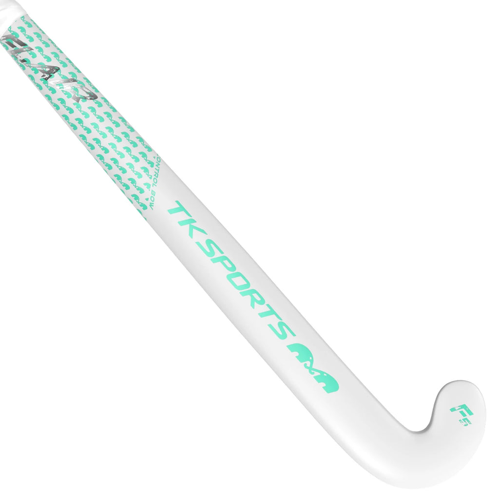 TK F5 Indoor Control Bow Hockey Stick Indoor White-Turquoise 04