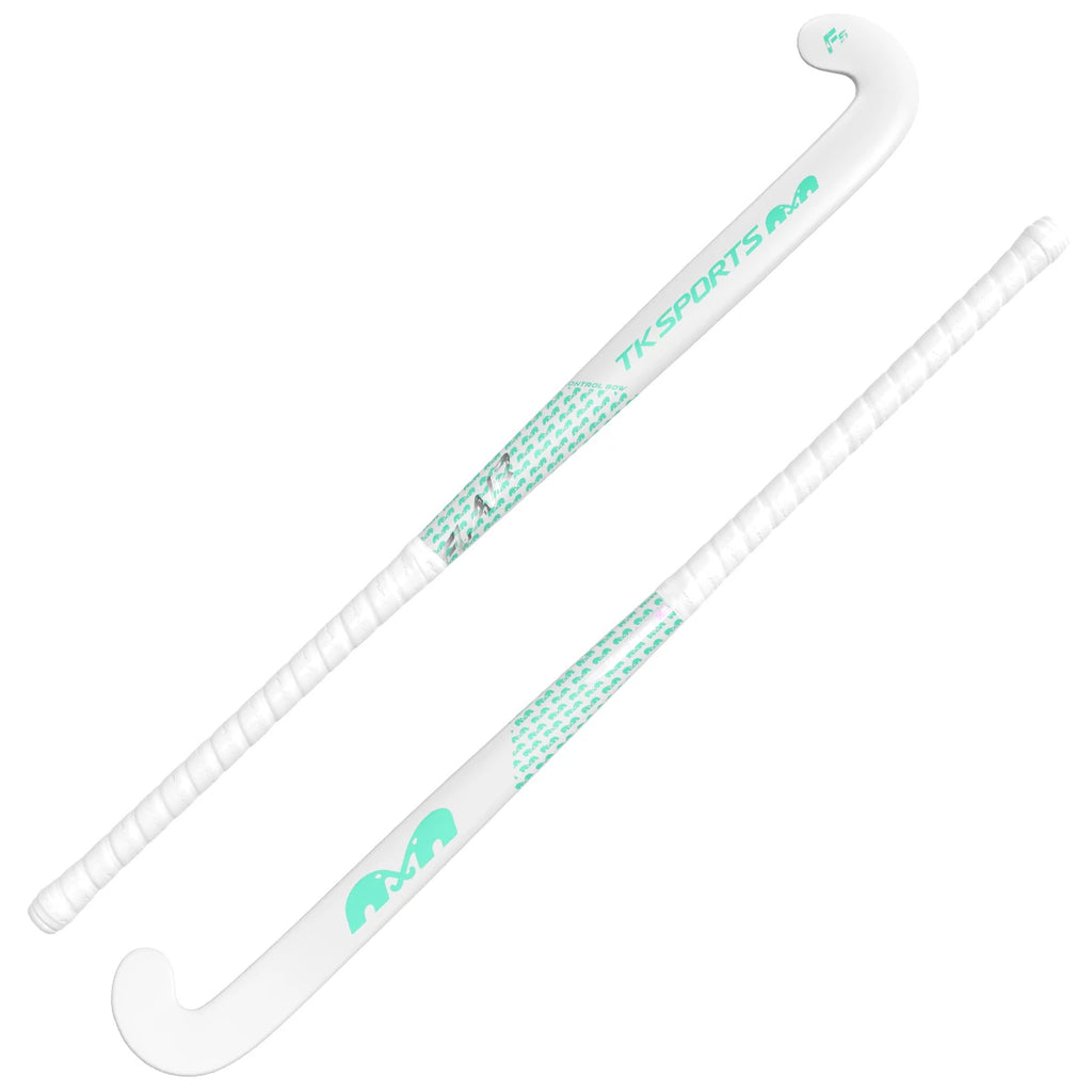 TK F5 Indoor Control Bow Hockey Stick Indoor White-Turquoise 05
